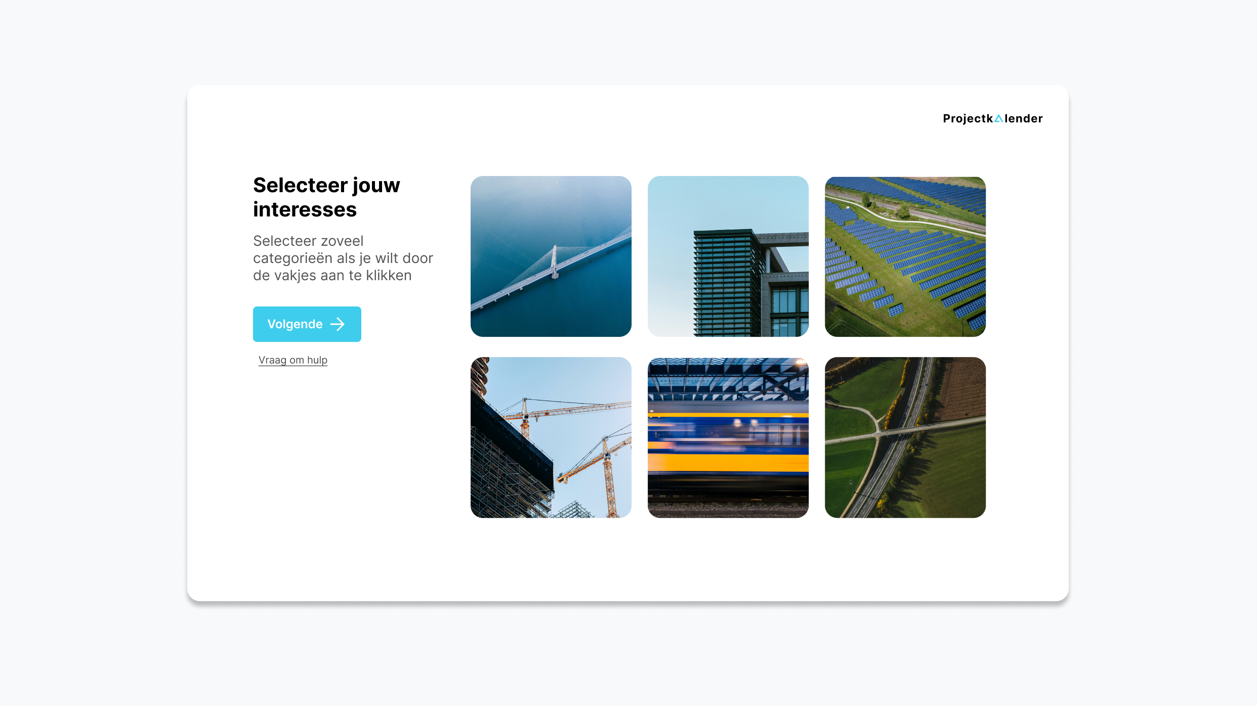 Onboarding scherm